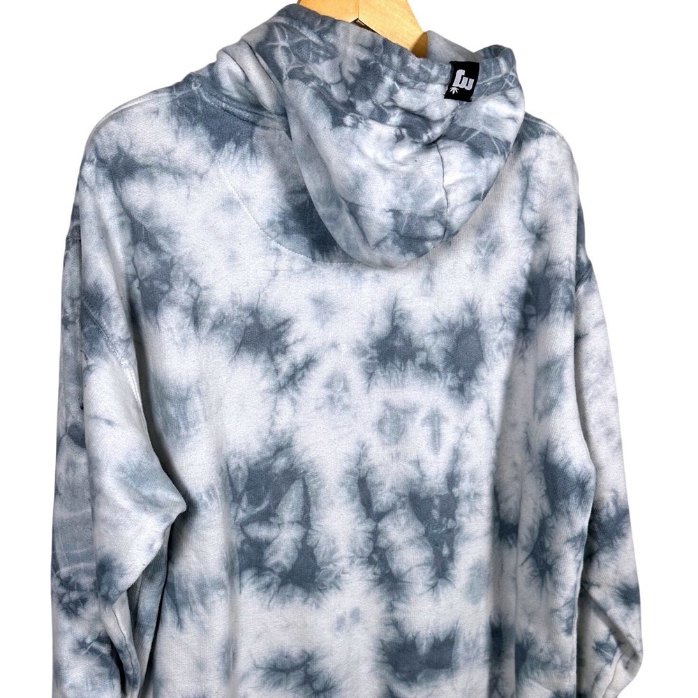 Superlit Tie Dye Hoodie Sweatshirt Pullover Gray White "Superlit" Logo Size L - Picture 5 of 8